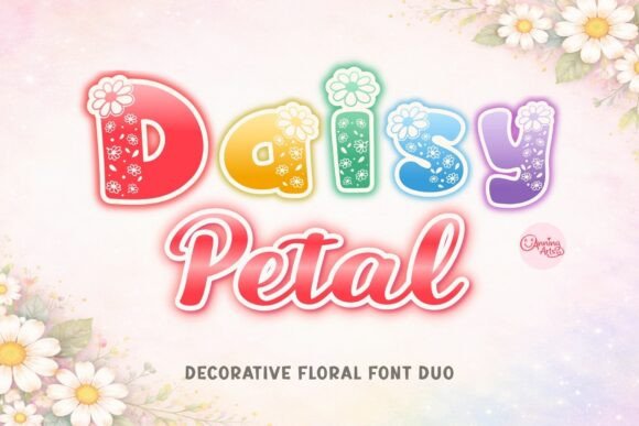 Daisy Petal Duo: A Floral Font for Handmade Labels, Invitations, and More