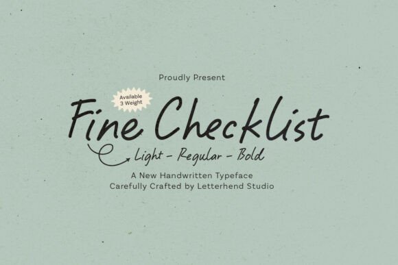Fine Checklist: A Versatile Script Handwritten Font for Crafters and Makers