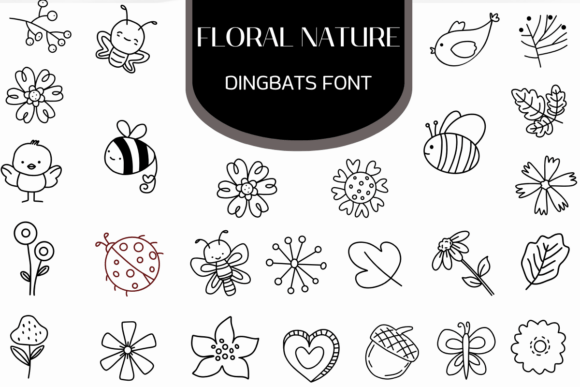 Floral Nature Font: A Hand-Drawn Dingbat Typeface for Elegant Editorial Design
