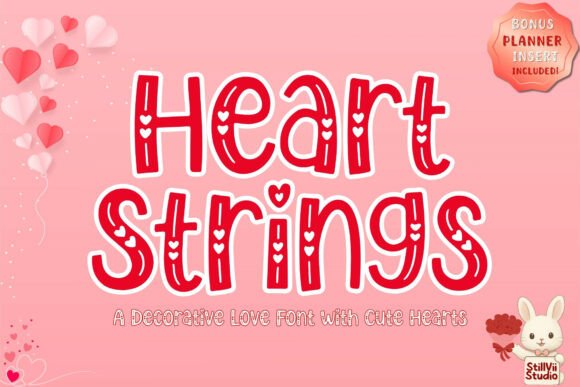 Heart Strings: A Cute Valentine Font with Heart Doodles for Creative Crafters and Digital Designers