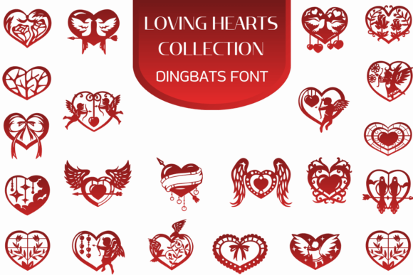 Loving Hearts Collection Font: Romantic Dingbats for Craft & Product Design