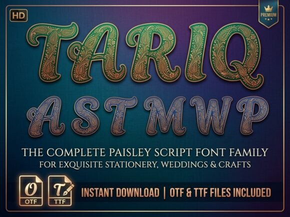 Tariq: A Decorative Font That Brings Paisley Elegance to Brand Design