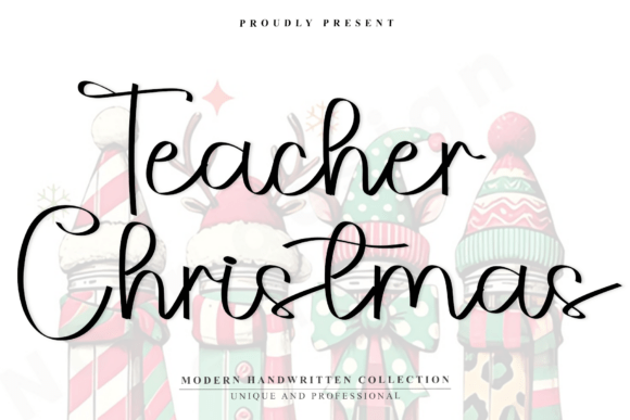 Teacher Christmas Font: Modern Handwritten Typography for Web Design